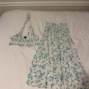 Floral Blue Women's Skirt